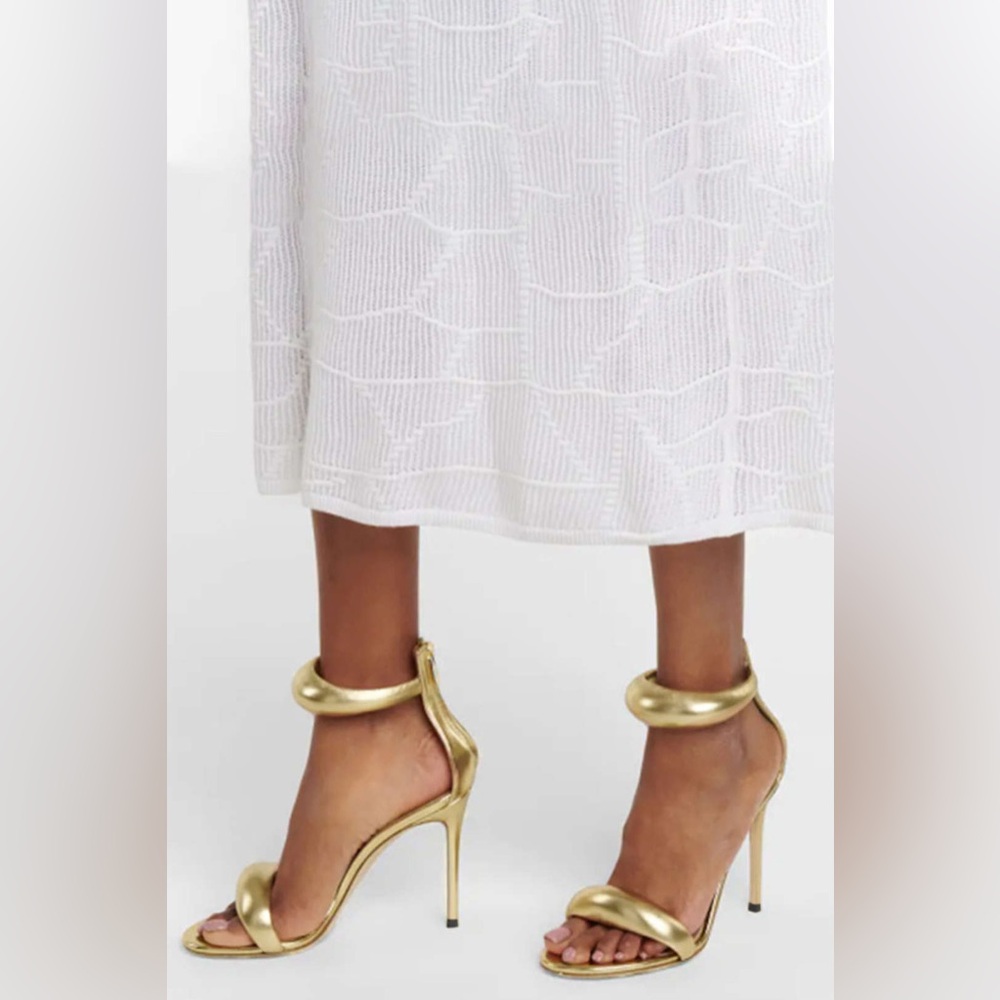 Micas Metallic Open Toe Ankle Strap High Heels - Picture 4 of 4